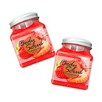 2 Exfoliante Corporal Fresa Con Sal 500Ml - Fruit Of The Wokali